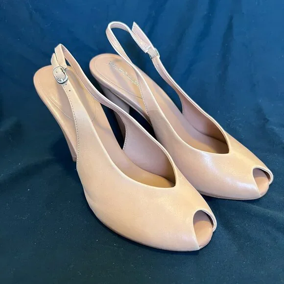 -Pre Loved- JEFFREY CAMPBELL Snoah Slingback Peep Toe Pump SZ 6 - Picture 6 of 7